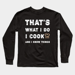 Cooking Cook Chef Vintage Men Women Cooking Lover Culinary Cook Long Sleeve T-Shirt